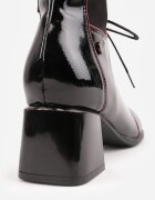 vices Botine Ghete Negre Lăcuite cu toc cu cusături Nirivine