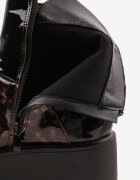 vices Botine Lăcuite Negre-Maro pe Platformă și Pană Gamillia