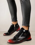 vices Botine Lăcuite Negru-Roșu în Stil Ghete Jenisse