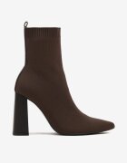 vices Botine Maro cu Toc cu Formă Geometrică cu Gambă Elastică Falurea