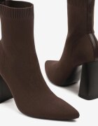 vices Botine Maro cu Toc cu Formă Geometrică cu Gambă Elastică Falurea