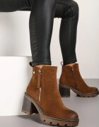 vices Botine Maro închis cu toc gros Boho cu fermoar Sirdre