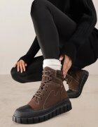 vices Botine Maro Tip Trapper pe Talpă Groasă Reliefată Anerrive