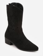 vices Botine Negre Ajurate cu Toc Stil Cowboy Helori