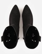 vices Botine Negre Ajurate cu Toc Stil Cowboy Helori