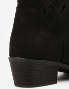 vices Botine Negre Ajurate cu Toc Stil Cowboy Helori