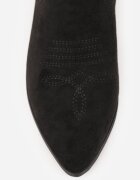 vices Botine Negre Ajurate cu Toc Stil Cowboy Helori
