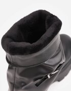 vices Botine Negre Biker cu gambă imitând cracul pantalonului cu catarame Reiladia