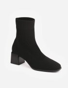 vices Botine negre cu carâmb elastic peste gleznă pe toc geometric Amori