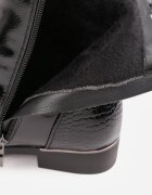 vices Botine Negre cu Inserții Lăcuite în Stil Crocodil Olitta