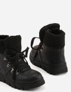vices Botine Negre cu șireturi cu blăniță și cu talpă în relief Nelianea