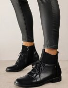 vices Botine negre cu șireturi cu inserții elastice Ganddie