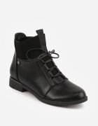 vices Botine negre cu șireturi cu inserții elastice Ganddie
