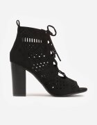 vices Botine Negre cu Toc cu Carâmb Perforat Nimidora