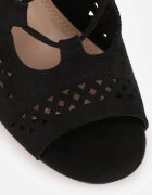 vices Botine Negre cu Toc cu Carâmb Perforat Nimidora