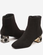vices Botine Negre cu toc decorat cu cristale Vortiola