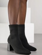 vices Botine Negre cu Toc Geometric cu Gambă Elastică Adinelle