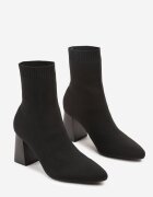vices Botine Negre cu Toc Geometric cu Gambă Elastică Adinelle