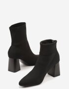 vices Botine Negre cu Toc Geometric cu Gambă Elastică Adinelle