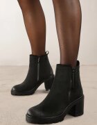 vices Botine Negre cu toc gros Boho cu fermoar Sirdre