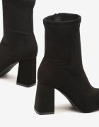vices Botine Negre cu toc gros cu carâmb mulat Verille