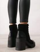 vices Botine Negre cu Toc Gros și Platformă cu Inserții Decorative Ezisha