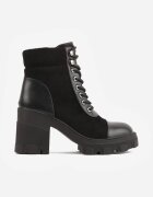 vices Botine Negre cu Toc Gros și Platformă cu Inserții Decorative Ezisha
