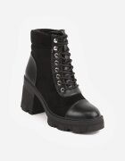 vices Botine Negre cu Toc Gros și Platformă cu Inserții Decorative Ezisha