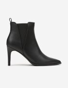vices Botine Negre cu Toc Stiletto cu Vârf Ascuțit și Inserții Elastice Omelia