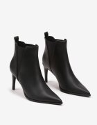 vices Botine Negre cu Toc Stiletto cu Vârf Ascuțit și Inserții Elastice Omelia