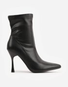 vices Botine Negre cu Toc Tip Clepsidră cu Carâmb Elastic Kelisse