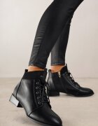 vices Botine Negre de tip Ghete cu Carâmb Asimetric Vamille