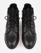 vices Botine Negre de tip Ghete cu Carâmb Asimetric Vamille