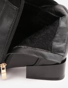 vices Botine Negre de tip Ghete cu Carâmb Asimetric Vamille