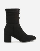 vices Botine Negre din imitație de piele întoarsă cu toc bloc și carâmb încrețit Ativitte