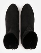 vices Botine Negre din Imitație de Piele Întoarsă cu Toc Gros cu Aplicație și cu Tijă Tip Șosetă Ravite