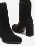 vices Botine Negre din piele întoarsă ecologică cu toc peste gleznă Evelinnis