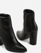vices Botine Negre Elegante de gleznă cu toc gros Tevitta