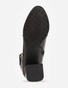 vices Botine Negre Ghete cu toc Decorate cu cataramă și cu efect lăcuit Maro