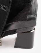 vices Botine Negre Ghete cu toc Decorate cu cataramă și cu efect lăcuit Medvira