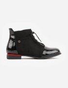 vices Botine Negre Lăcuite cu relief Ozvila