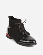 vices Botine Negre Lăcuite cu relief Ozvila
