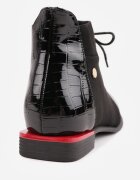 vices Botine Negre Lăcuite cu relief Ozvila