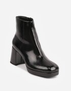 vices Botine Negre Lăcuite pe Platformă și Toc Falorea