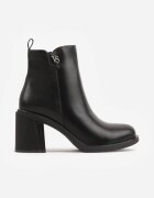 vices Botine Negre până la gleznă pe toc gros decorate cu aplicație metalică Nilerie