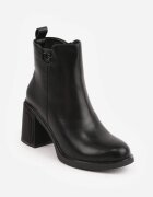 vices Botine Negre până la gleznă pe toc gros decorate cu aplicație metalică Nilerie