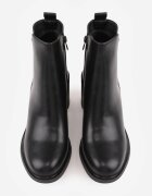 vices Botine Negre până la gleznă pe toc gros decorate cu aplicație metalică Nilerie