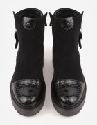 vices Botine Negre pe Platformă cu Imprimeu Crocodil Falarena