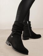 vices Botine Negre Plate cu carâmb încrețit Leriame