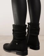 vices Botine Negre Plate cu carâmb încrețit Leriame